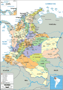 POLITICAL Map of Colombia