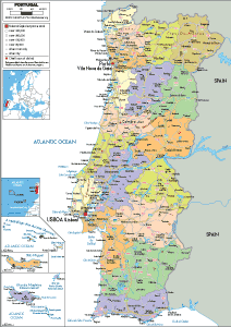 POLITICAL Map of Portugal
