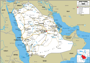 ROAD Map of Saudi Arabia