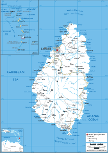 ROAD Map of Saint Lucia