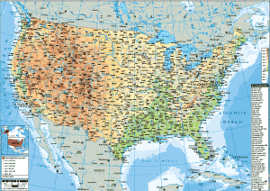 PHYSICAL Map of the United States