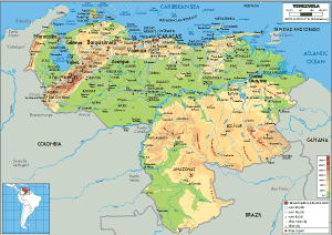 PHYSICAL Map of Venezuela